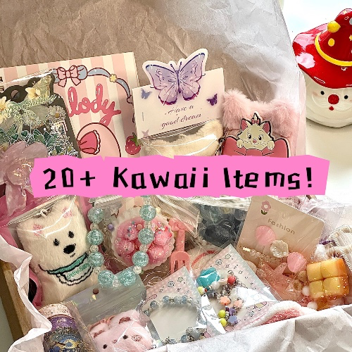 Kawaii Mystery Box – Mystery Scoop Box Gift | 20+ Cute Stationery & Plush Surprise | Kawaii Mail | Gift for Teen Girls