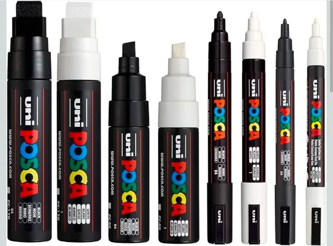 Posca paint pens black and white pack