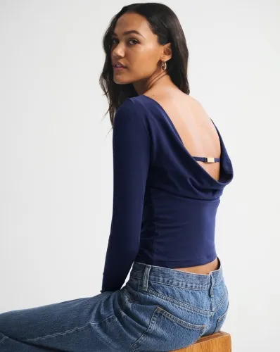 Bra-Free Cowl-Back Hardware Top