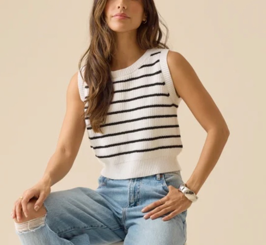 Layla Striped Tie Back Vest