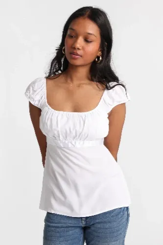 Babydoll Satin-Tie Top