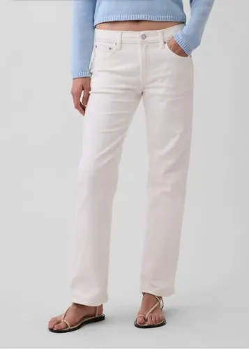 Mid Rise Relaxed Straight Jeans | Gap