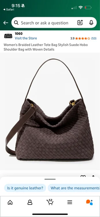 Women's Braided Leather Tote Bag Stylish Suede Hobo Shoulder Bag with Woven Details