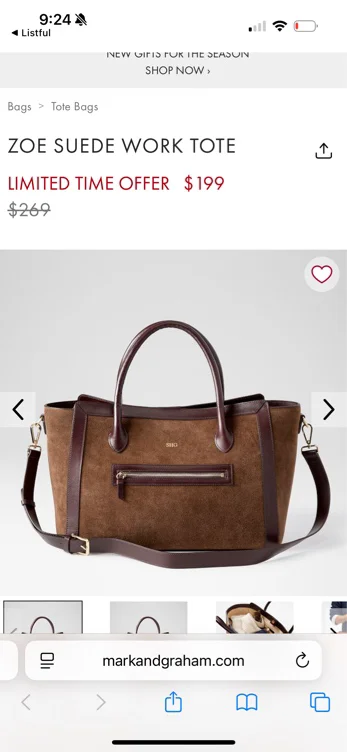 Zoe Leather Work Tote