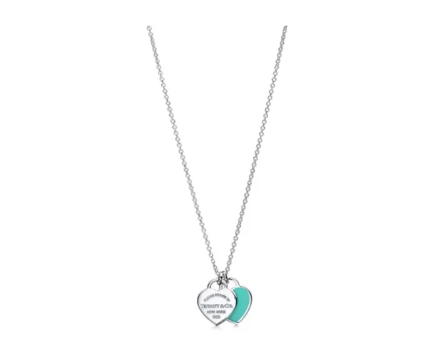Return to Tiffany® Tiffany Blue® Double Heart Tag Pendant in Silver, Mini