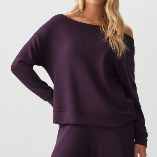 Asymmetrical Sweatshirt in Dark Purple | Size Small