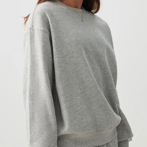 Fleece Crew Neck Sweatshirt in Cobblestone Grey | Size Small
