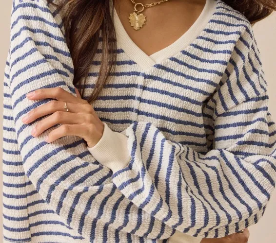 Raelynn V-Neck Striped Top