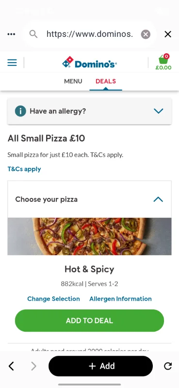 Deals builder | Domino's Pizza