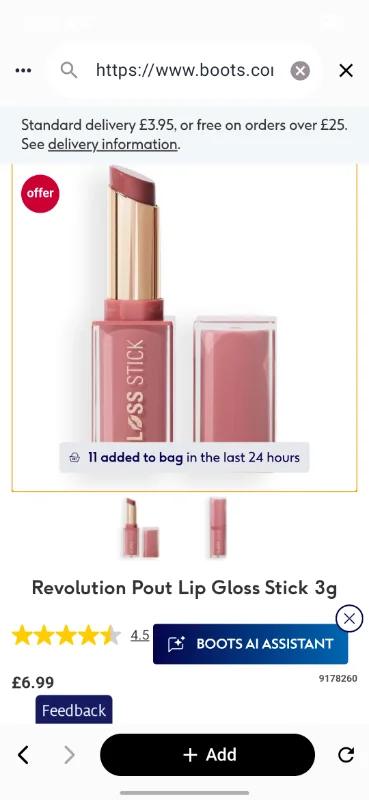 Revolution Pout Lip Gloss Stick 3g