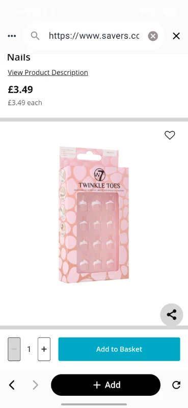 W7 Twinkle Toes French False Toe Nails | Makeup | Savers