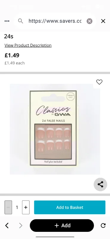 GWA Classics False Nails French Chic 24s | Makeup | Savers