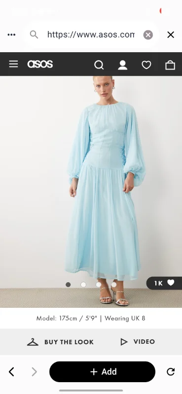 ASOS DESIGN long sleeve  chiffon tie detail maxi dress in sky blue | ASOS