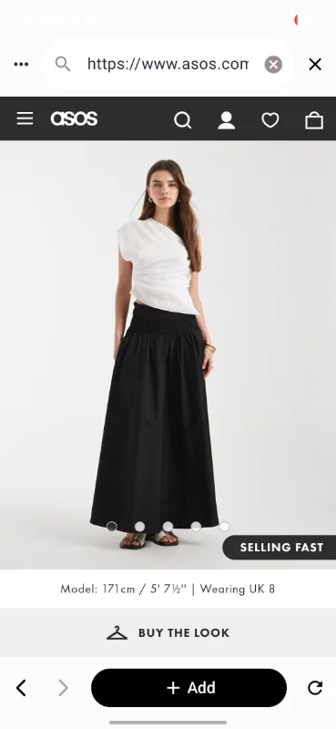 ASOS DESIGN shirred waist detail maxi skirt in black