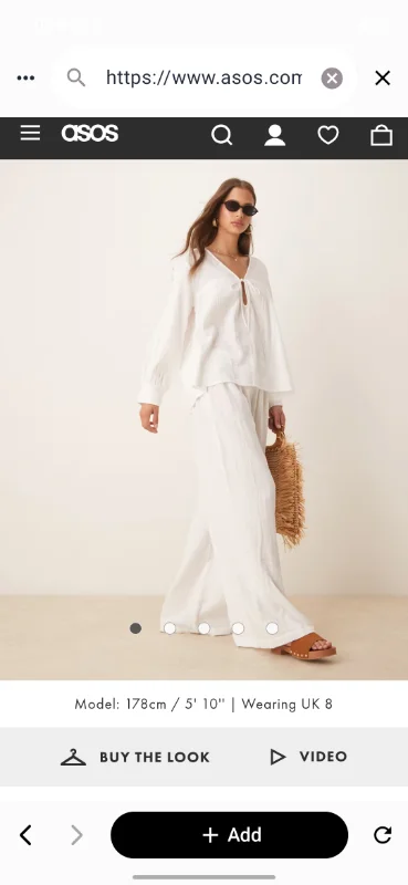 Esmee Exclusive relaxed fit tie front beach trousers in white | ASOS