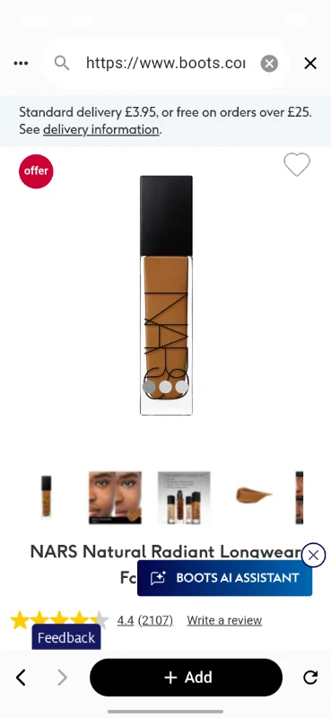 NARS Natural Radiant Longwear Foundation