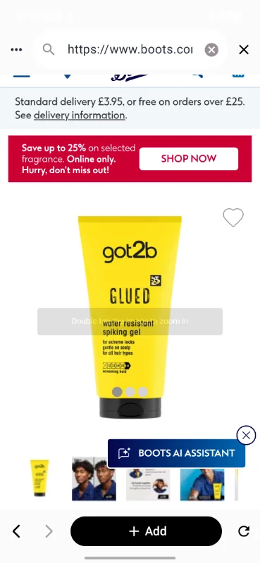 got2b Glued Water Resistant Spiking Hair Gel 150ml - Boots