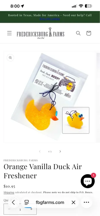 Duck air freshener for jeep