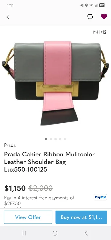Prada Cahier Ribbon Shoulder Bag