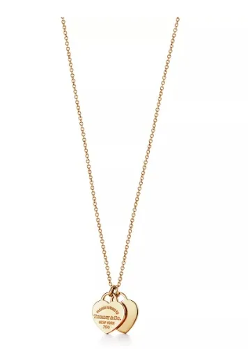 Return to Tiffany® Double Heart Tag Pendant in Yellow Gold, Mini