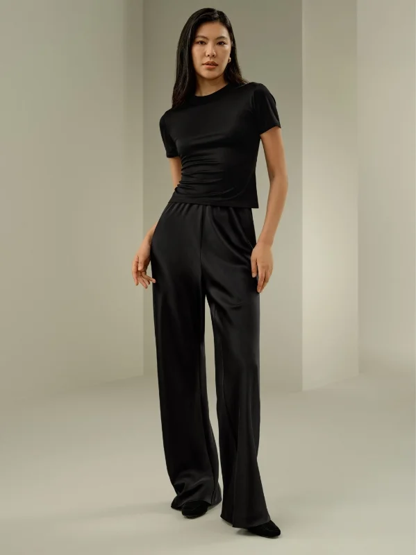 Slim Fitted Silk Jersey Tee