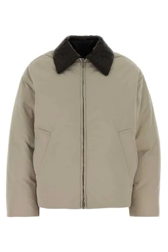 BOTTEGA VENETA Intrecciato leather-trimmed shell down jacket
