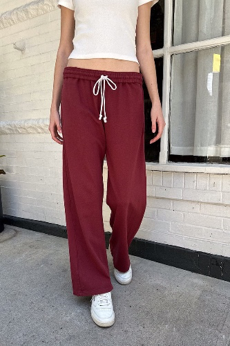 ANASTASIA TIE SWEATPANTS BURGUNDY